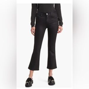 Frame Le Crop Mini Boot houndstooth shine 29 lux black flare